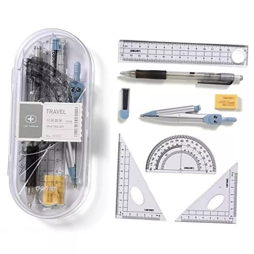 Compass Set for Geometry Math Geometry Kit 8 Pieces - Student Supplies Drawing