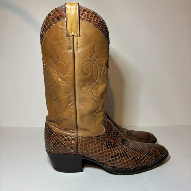 VINTAGE JUSTIN PYTHON Snakeskin Mens Cowboy Boots Style 8612 Size 10.5 ...
