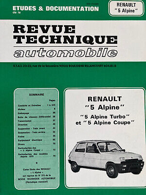 REVUE TECHNNiQUE Renault 5 Alpine  Et Alpine Coupe 