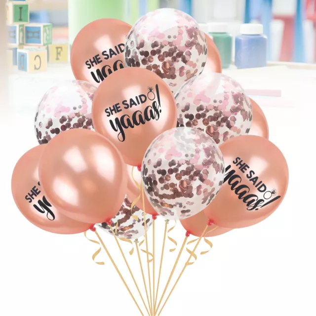 15 Pcs Wedding Balloons Bachelorette Party Supplies Rose Gold