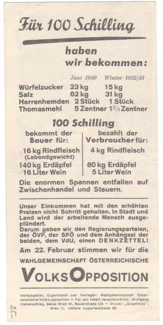 +++ Propagandanote  100 Schilling 1949 Rückseite senkrecht  XF +++ 2