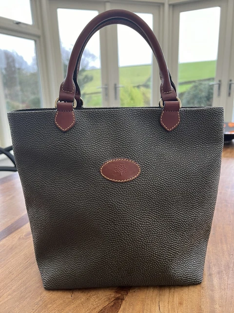 VINTAGE MULBERRY HELLIER Scotchgrain Brown Leather Tote Bag Excellent Condition 150.00 PicClick UK
