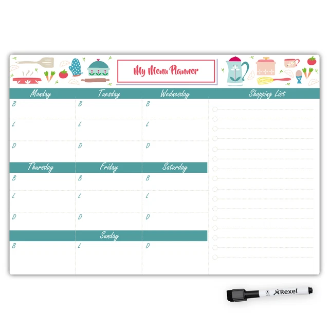 Pianificazione Pasti Lavagna Magnetica Frigorifero A3 | Calendario Settimanale E Planner Pasti | Include Pennarelli Scaldavivande Elettrico Portatile - Foto 7