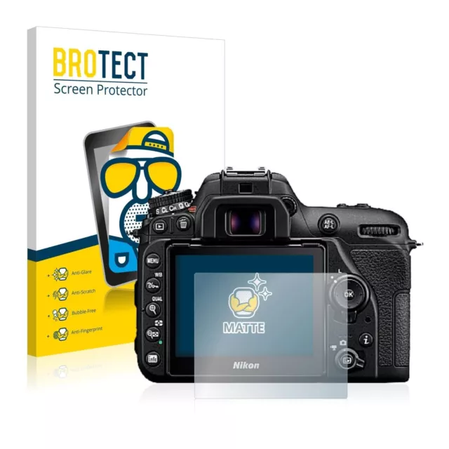 Nikon D7500 DSLR, 2x  BROTECT® Matte Screen Protector, anti-glare, anti-scratch