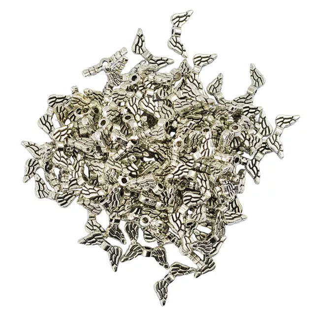 100 Stück Legierung Engelsflügel Anhänger Charms Erkenntnisse für DIY