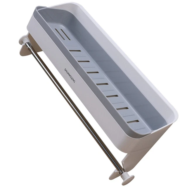 Tissue Roll Hanger Plastic Wrap Storage Rack Wall Mounted Shelves No Punching