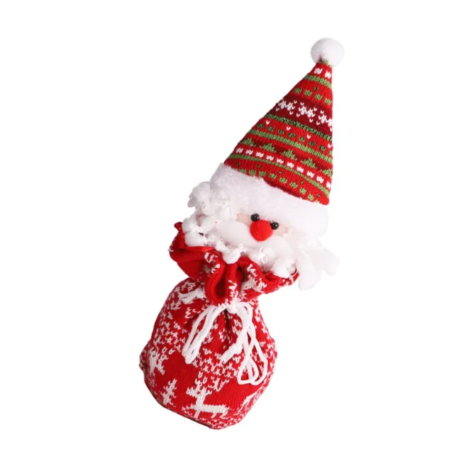 1 pz borse natalizie portatili lavorate a maglia adorabili borse regalo bambini deposito caramelle