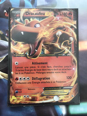 Carte POKÉMON Dracaufeu EX 180 pv type feu 11/106 en bonne états.