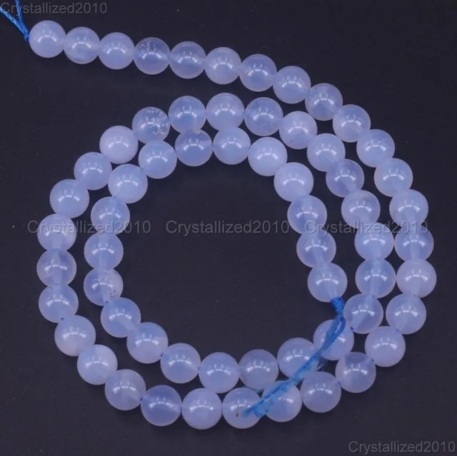 Grade AAA Natural Gemstone Blue Chalcedony Round Beads 6mm 8mm 10mm 12mm 16"