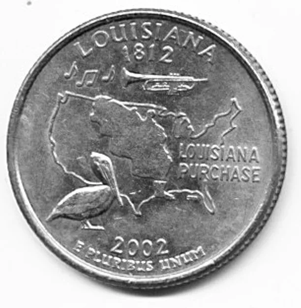 USA America the Beautiful Quarter Dollar Louisiana P 2002 gute Erhaltung
