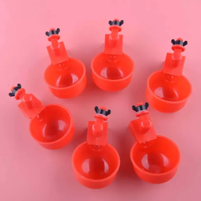 6pcs Chicken Poultry Water Drinker Cup Coop Bowl Automatic Pigeon Farm Feeder