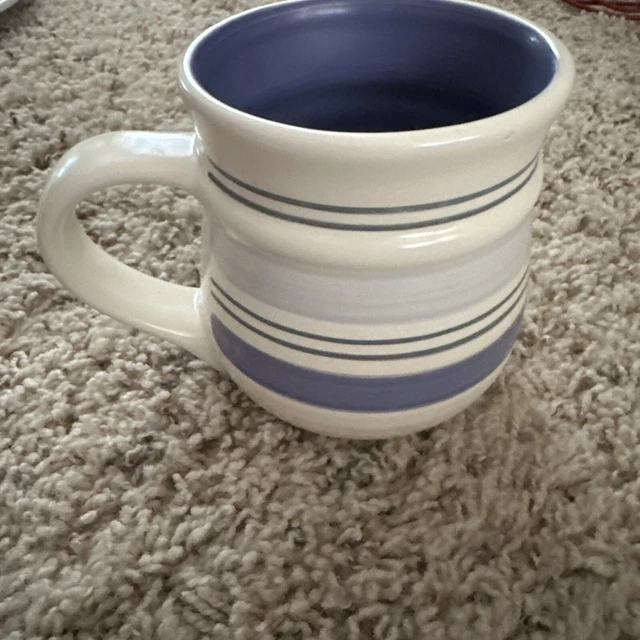 Hand Painted Pfaltzgraff Coffee Cup Mug Blue Rio Pattern