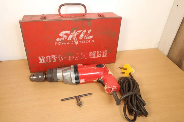 PERLES PSB137 Model A Drill Power Corded 240v Drill Vintage + Skil Metal Case