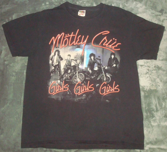 Vtg 2001 Motley Crue Girls Girls T Shirt Large Tour Heavy Metal Band Double Side