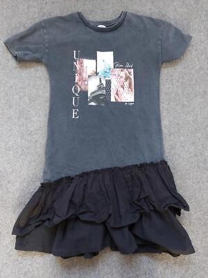 Girls River Island, Short Sleeve, Diamante/Frilled Sweatshirt Dress, 11-12 Years
