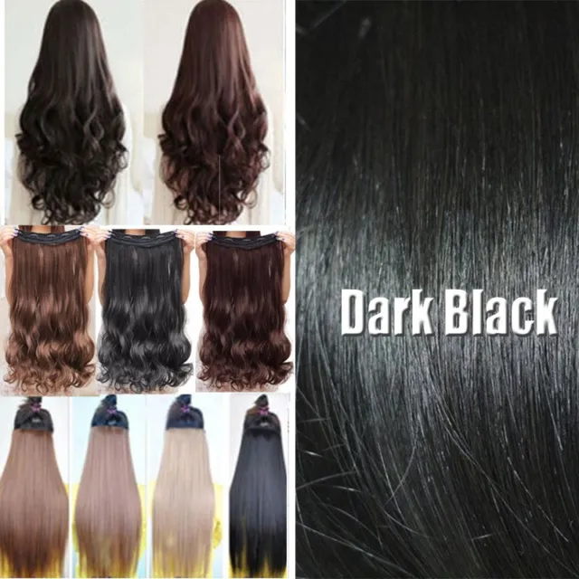 Real Thick Clip In Hair Extensions Long Curly Full Head Hair Extention Brown N11