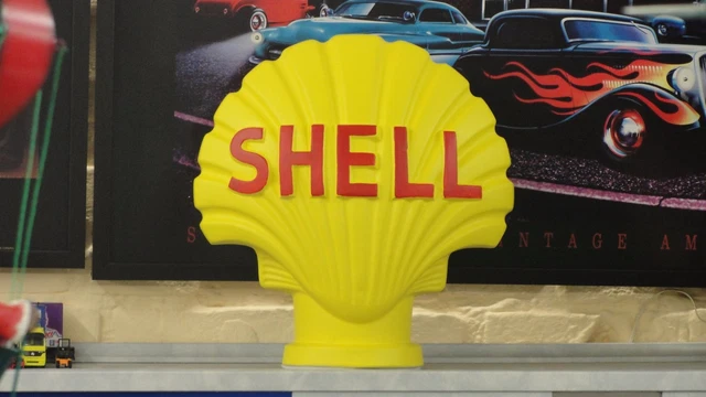 SHELL MUSCHEL RETRO Auto Figur Skulptur Dekofigur Werbefigur Gips ...