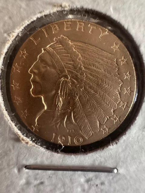 1910 Indian Head $2.50 Gold Quarter Eagle Ms Choice Unc Beautiful Coin!