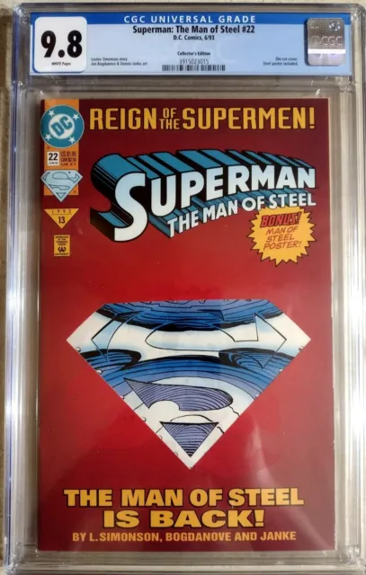 Superman The Man of Steel 22 CGC 9.8 1st Print Reign 1993 Collector's Edition
