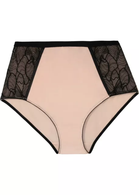 Slip vita taglia 36/38 beige opaco nero biancheria intima donna slip mutandine perizoma nuovo