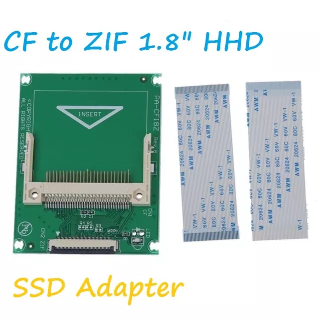 CF Compact Flash Card to 1.8" ZIF CE Adapter for iPod 5 6 Video Toshiba