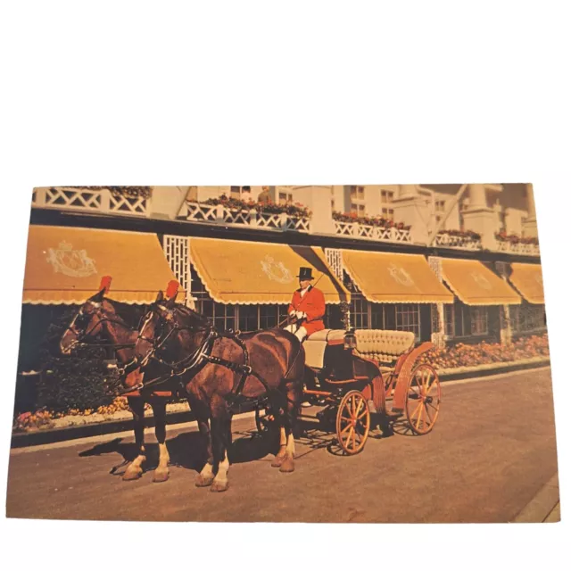 Postcard The Grand Hotel Mackinac Island Michigan Private Carriage Ride Chrome