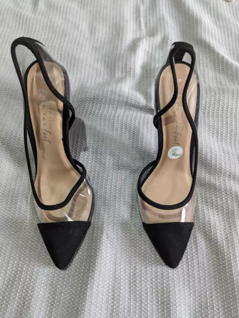 BLACK CLEAR STILETTO Heel Court Shoes, New Look, Size UK 6 - NEW ...