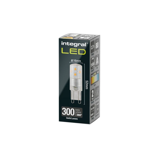 Integral LED G9 2.7W 2700K Warm White  300lm Dimmable 300° Beam Angle 2