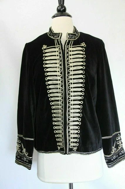 Black velvet sale military jacket