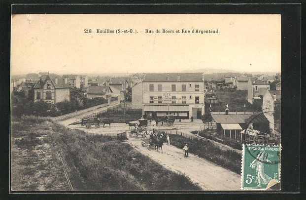 CPA Houilles, Rue de Boers and Rue d'Argenteuil, street views