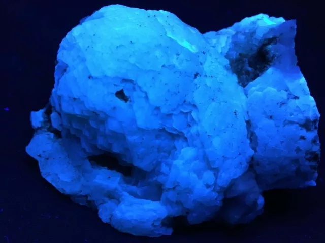 Kb: Great!!! Fl Sw & Phos. Blue/Wh Witherite From The Minerva Mine #1, Illinois