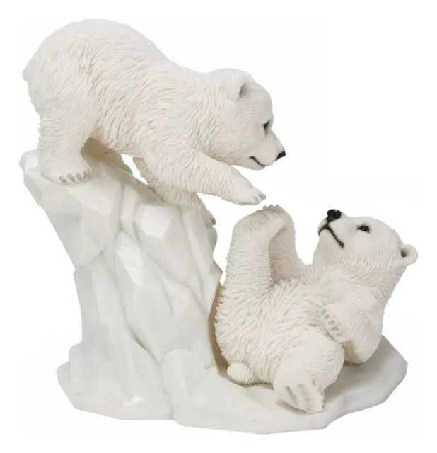 Polar Bear Cubs Playing Garden Statue, Garden Decoration, Home Decoration 3
