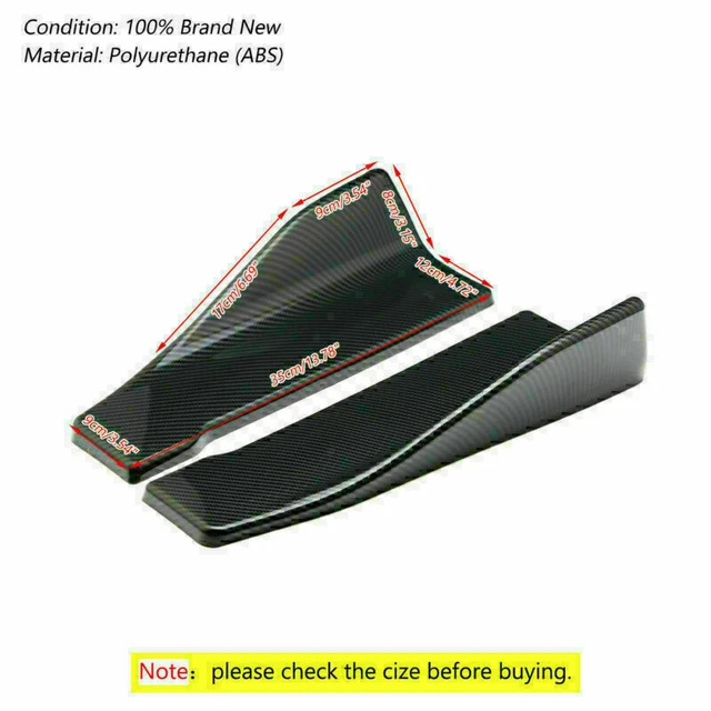 2pcs 35cm Skirt Spoiler Rear Lip Extension Rocker Splitters Winglet Carbon YU