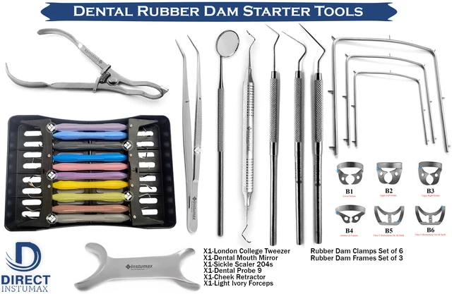 Dental Rubber Dam Clamps Forceps Composite Filling Restorative Instruments