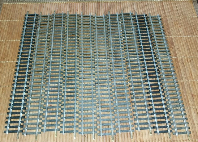 Jouef, ho, lot de 10 rails droits acier, ref 475, 34 traverses, 247 mm.