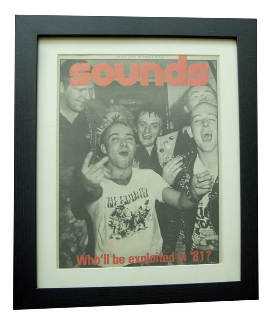 THE EXPLOITED+RARE ORIGINAL 1981 Vintage Sounds+Poster+Framed+Express