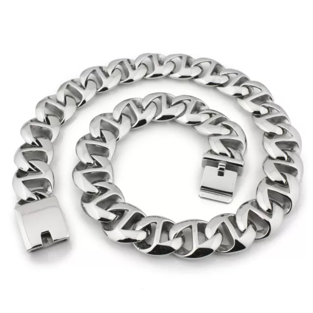 7-40 Heavy & Huge Mens 316L Stainless Steel Silver Big O Link Chain  Necklace