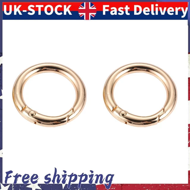 2pcs 2cm Metal Circle Trigger Rings DIY Accessories Alloy for Bag (Gold)