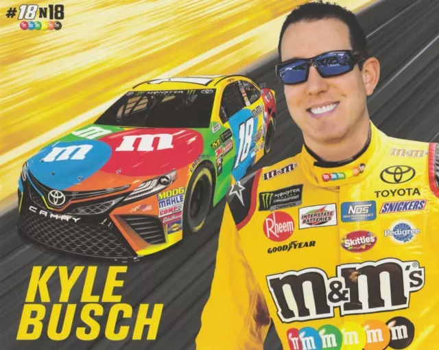 2018 Kyle Busch "M&M's Joe Gibbs Racing" #18 Nascar Monster Energy Cup Postcard