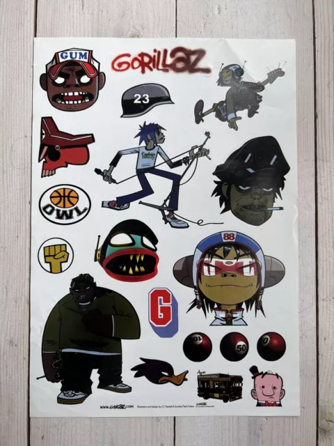 2001 Gorillaz Unused Sticker Set | Record Label Marketing Promo Only Item