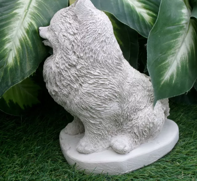 Pomeranian Dog Concrete Statue Outdoor garden decor, Pommie lovers gift pet loss 2