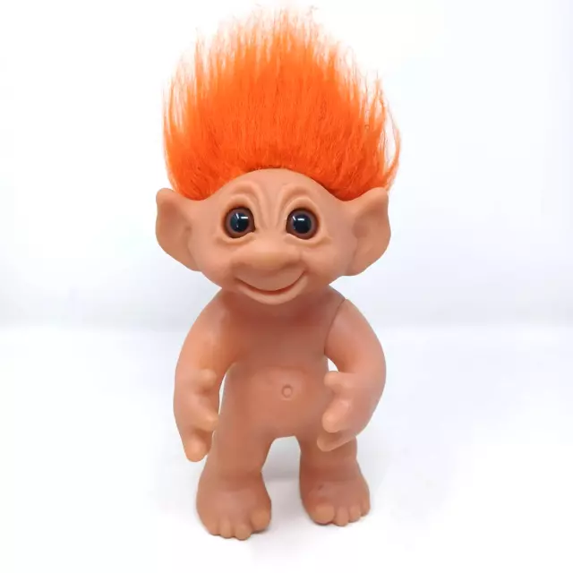 Vintage 1977 Thomas Dam 9" Troll - Made in Denmark Orange Hair - #604