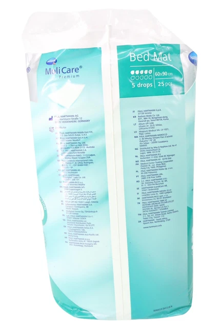 Alfombrilla de cama MoliCare Premium; 9 gotas, protector de cama, 60x90 cm, 30 ud.