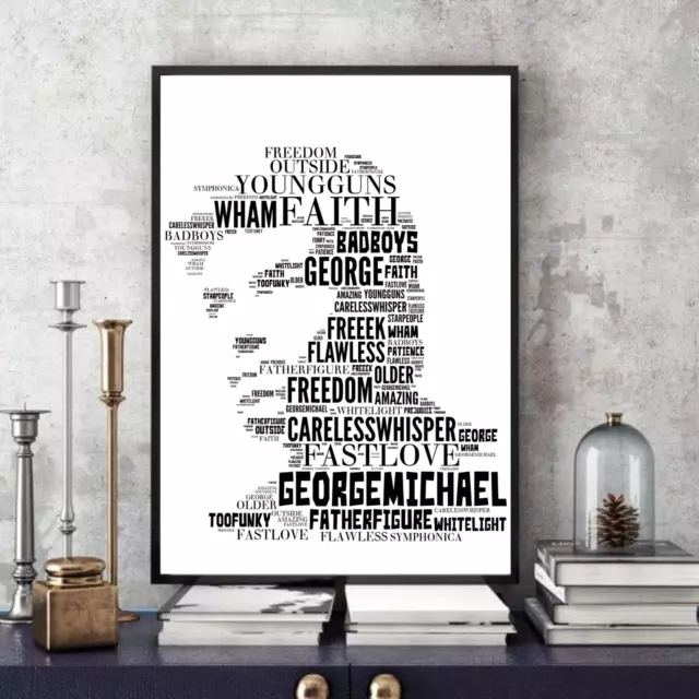 George Michael Songs Portrait Word Art Collectable/Memorabilia/Keepsake/Gift