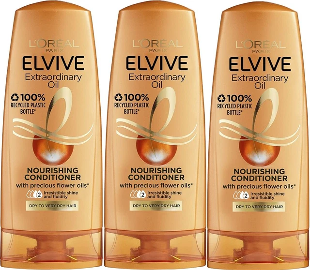 3 X LOREAL Paris Elvive Extraordinary Oil Nourishing Conditioner, 250ml