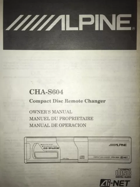 Alpine CHA-S604 CD Wechsler Bedienungsanleitung Owners Manual