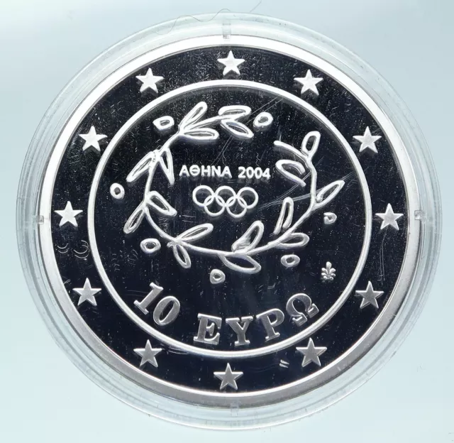 2004 GREECE OLYMPICS ATHENS Rhythmic Gymnastics Proof Silver 10 Euro Coin i86465 2