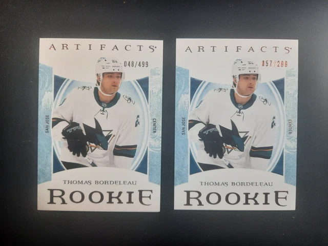LOT X 2 2022-23 Upper Deck Artifacts Rookie Thomas Bordeleau #178 #/299~#/499