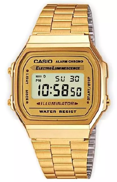 Casio A-168WG-9E Orologio, Batt.7anni Illuminator Crono, Vintage, Deal