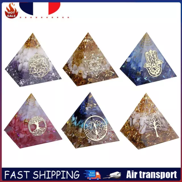 5cm Natural Orgonite Pyramid Crystals Orgone Energy Generator Desk Ornaments FR